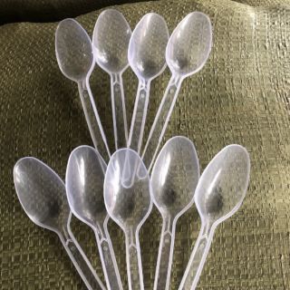 100 cái thìa nhựa trong  và trắng loại 1  chuyên dùng quán cơm trà sữa