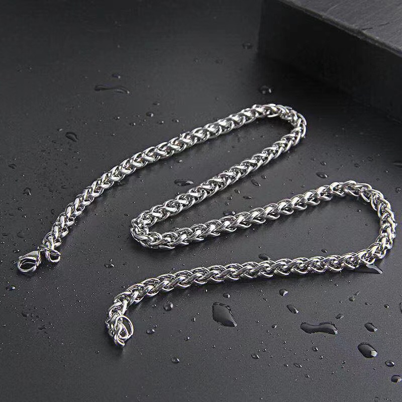Dây chuyền nam không gỉ dây mắt xích xoắn nam tính thời trang