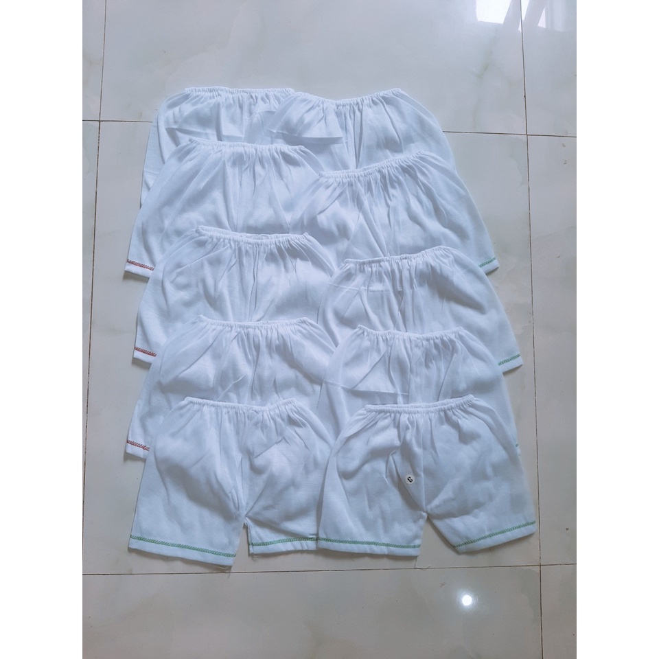 Sét 10 quần đùi  trắng cho bé sơ sinh từ 4-8kg