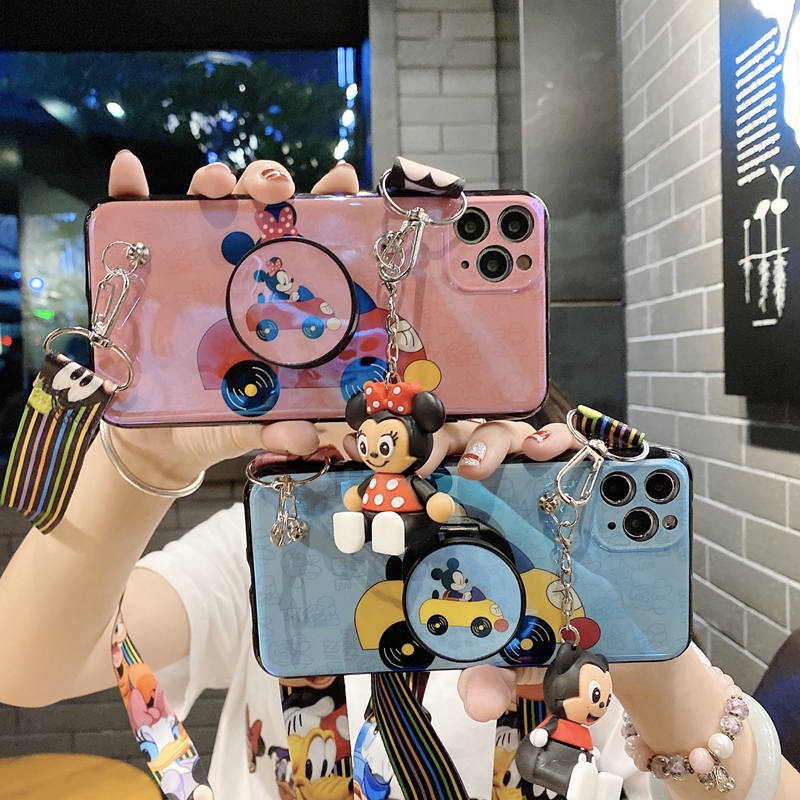 Ốp điện thoại mềm hình Micky có dây đeo giá đỡ cho SAMSUNG S20 ULTRA S10 LITE S9 S8+ S7 EDGE