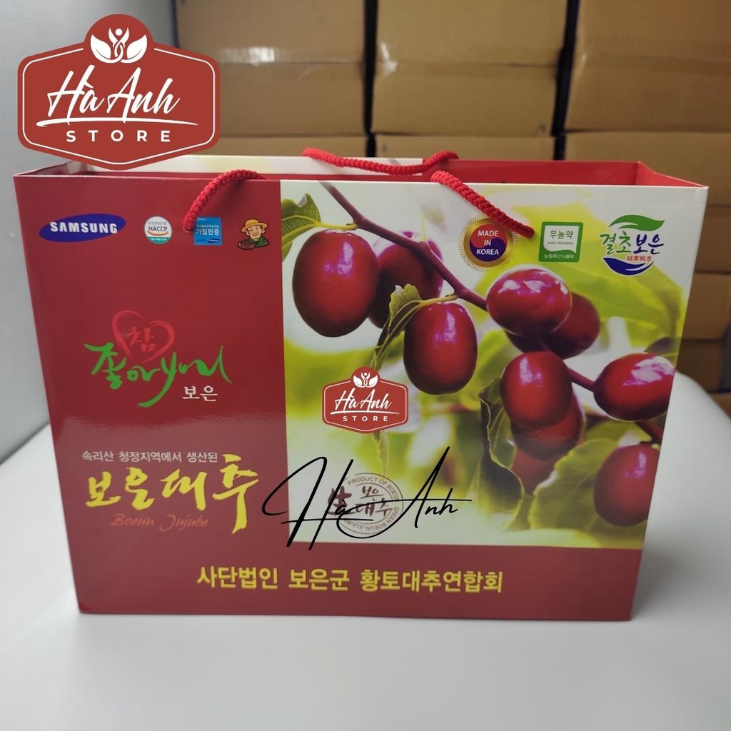 Táo Đỏ Sam Sung Hàn Quốc 1000g BOEUN JUJUBE, Kỷ Tử Hữu Cơ Sấy Khô Organic Traditions 454gr