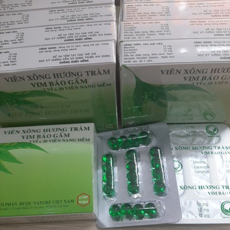Viên xông hương tràm vim báo gấm. (CHÚ Ý 1VĨ GIÁ 18K)