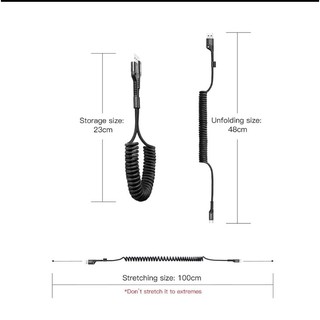 Cáp sạc dây xoắn đàn hồi Baseus Fish Eye Spring Data typeC