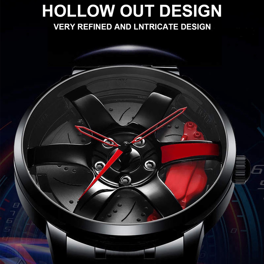 Đồng hồ quartz chống thấm nước thiết kế hình bánh xe
 | BigBuy360 - bigbuy360.vn