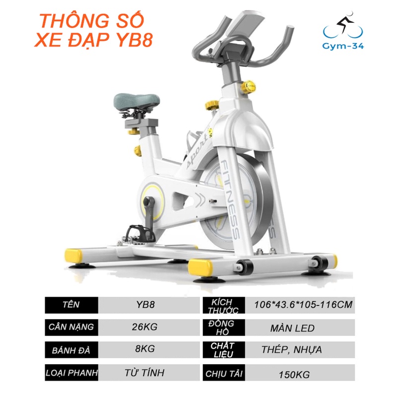 Xe đạp tập thể dục tại nhà đa năng SPORT BIKE YB8 Gym 34 XDYB03