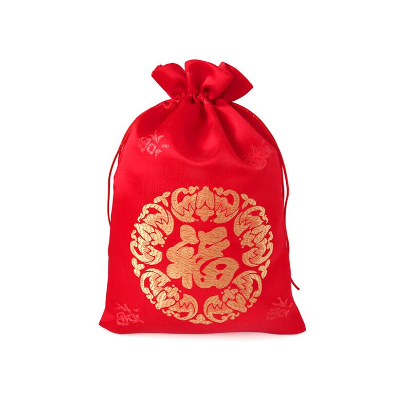 Túi đựng quà tặng/ trang sức màu đỏ phong cách Trung Hoa độc đáo thời trang