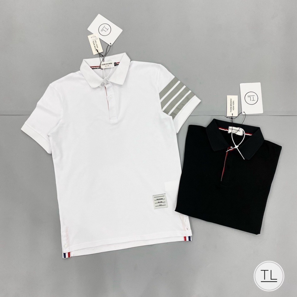 New 2022 Aó polo thom nam nữ vạch tay cao cấp vải cá sấu cotton phong cách trẻ trung