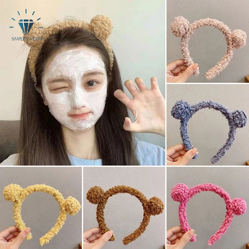 Băng Đô Cài Tóc Hình Tai Gấu/ Tai Gấu Bằng Vải Bông Dễ Thương Phong Cách Hàn Quốc Cho Nữ