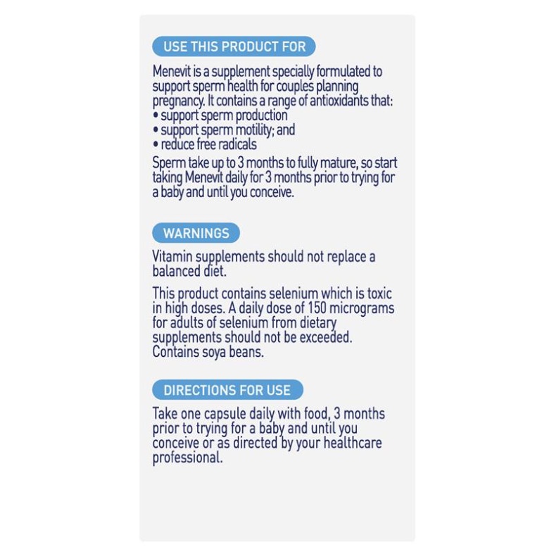 Viên uống Menevit cho Nam giới của Úc
