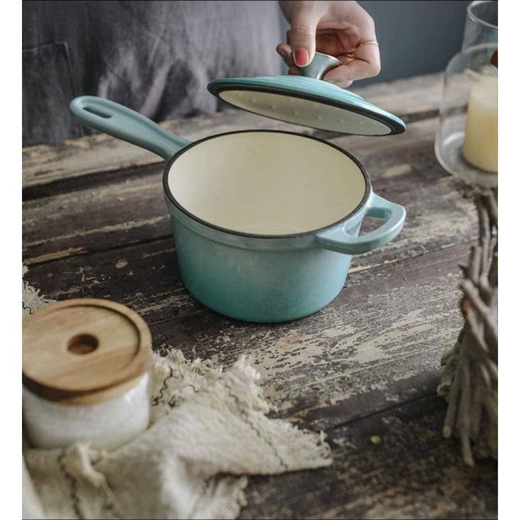 Quánh Gang tráng men Happiness 17cm, 19cm