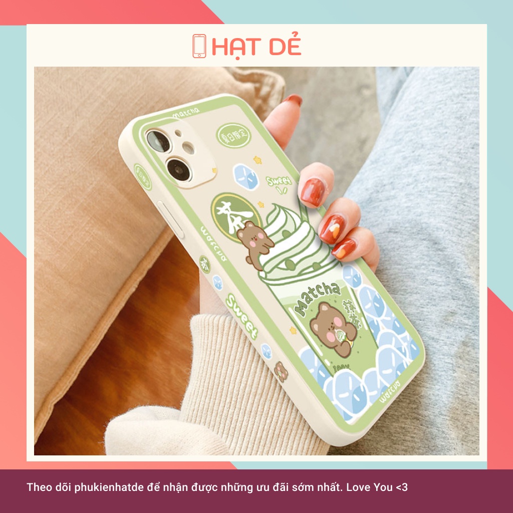 Ốp lưng Gấu Matcha cho iphone 7plus/8plus/x/xs/xs max/11/11pro max/12/12pro max.