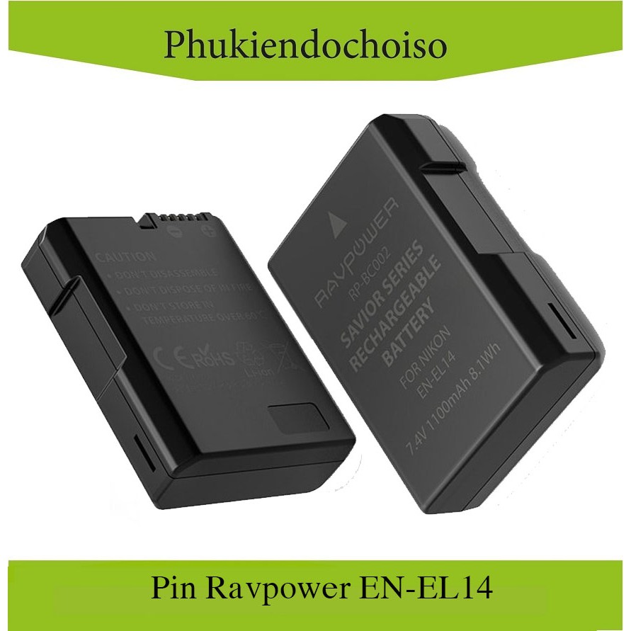 Pin máy ảnh Ravpower cho Nikon EN-EL14