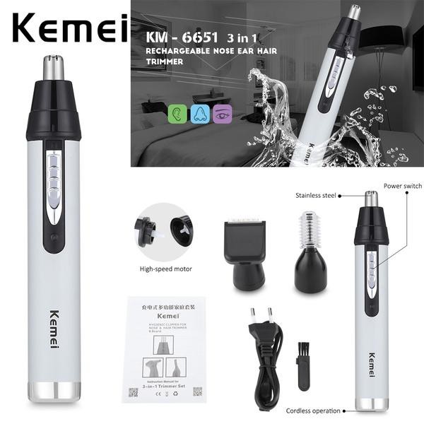 máy cạo râu kemei km - 6651 motơ gấp 5 lần km- 730 với 3 trong 1 đa năng tiện dụng