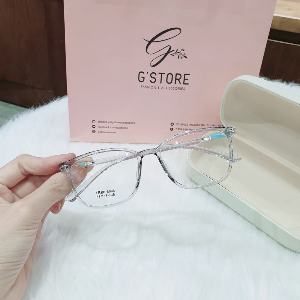 Kính mắt vuông bầu gọng dẻo Qiwa Eyewear 8088, Gọng kính cận nhựa dáng basic dễ đeo | BigBuy360 - bigbuy360.vn