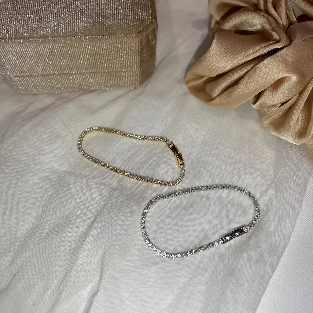 Vòng Tay Đính Đá Zircon Lấp Lánh Dễ Phối Đồ Thời Trang Cao Cấp Cho Nữ