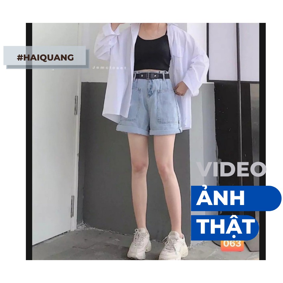 QUẦN SHORT JEAN NỮ ỐNG RỘNG CẠP CAO ULLZANG HAIQUANG PHONG CÁCH HÀN QUỐC -MÃ short HQ08