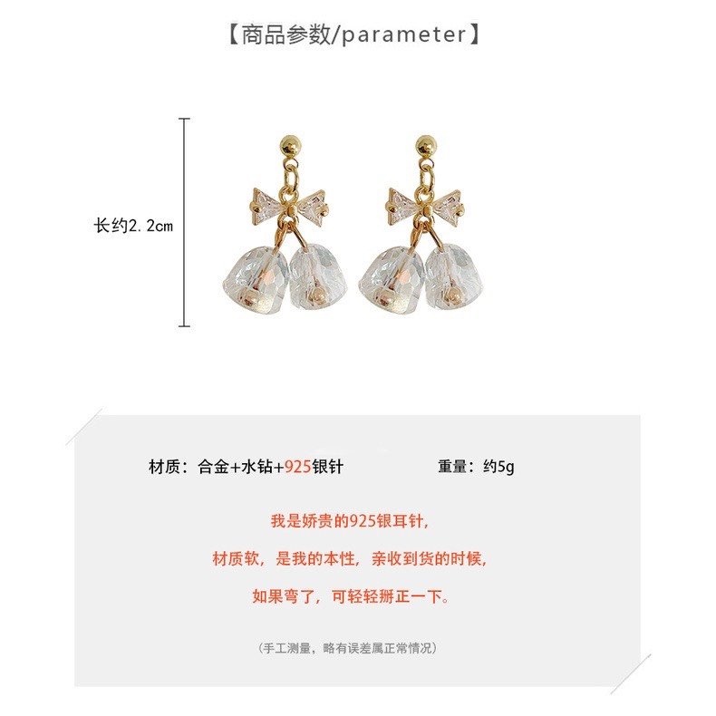 Khuyên Tai Hình Chuông Đá Sang Trọng - PK0024