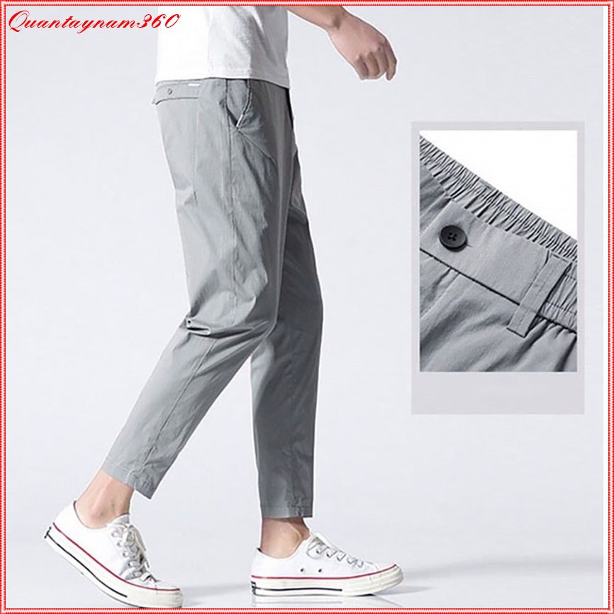 Quần đũi xước dài nam ống côn cạp chun dây rút - Quần nam dáng xuông trẻ trung | BigBuy360 - bigbuy360.vn
