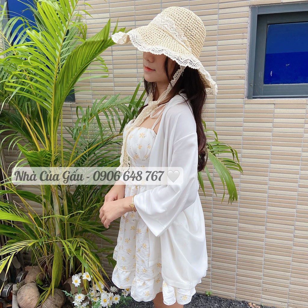 Áo khoác nữ kimono form trơn basic cực dễ phối đồ khi đi chơi