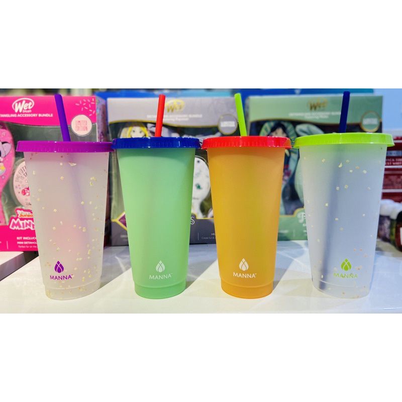Ly đổi màu Manna 710ml kèm nắp và ống hút