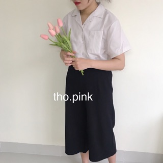 Áo Sơ Mi cổ V ulzzang sẵn be