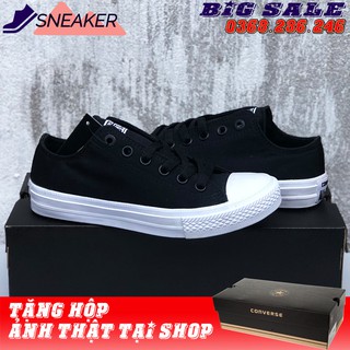 Giày chuck đen trắng thấp cổ size nam nữ