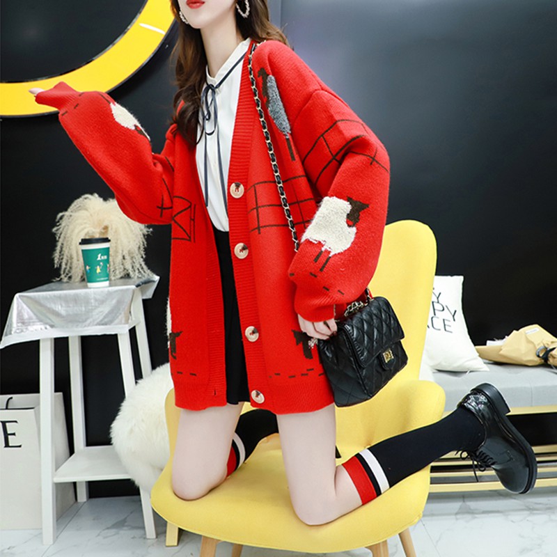 Áo cardigan sweater tay dài dáng rộng thời trang dành cho nữ | BigBuy360 - bigbuy360.vn