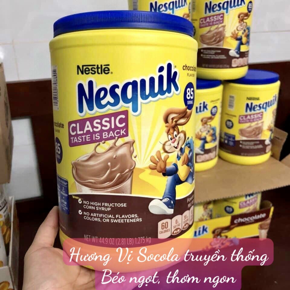 ❤️ [Quận 3] Bột sữa Cacao Socola Nestle Nesquik Chocolate 1.275kg Mỹ Ca cao thượng hạng [Date 8/2023]