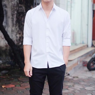 Áo sơ mi nam truyền thống form hàn - đốn ngã tym nàng