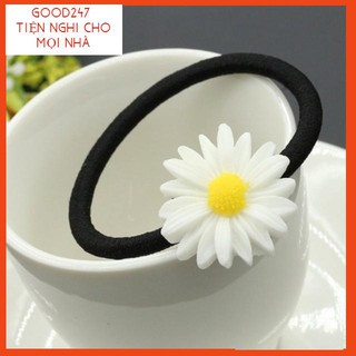 Dây chun buộc tóc họa mi/ Dây chun buộc tóc - kẹp buộc tóc hoa cúc trắng/ Dây chun buộc tóc hàn quốc GOOD247