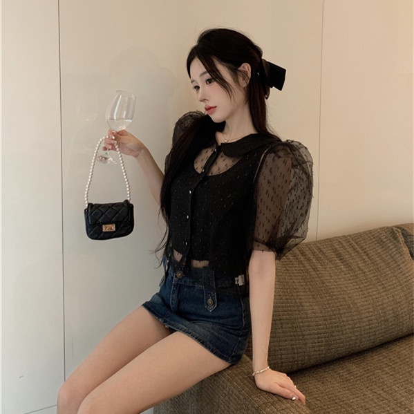 Áo Sơ Mi Tay Ngắn Thời Trang Mùa Hè Quyến Rũ Dễ Phối Đồ Cho Nữ