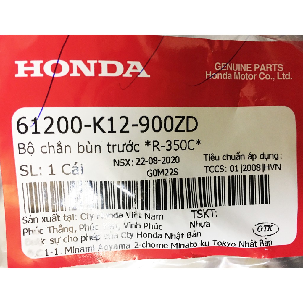 Bộ chắn bùn trước *YR-299P* xe  Lead 125 ( 61200-K12-900ZC )