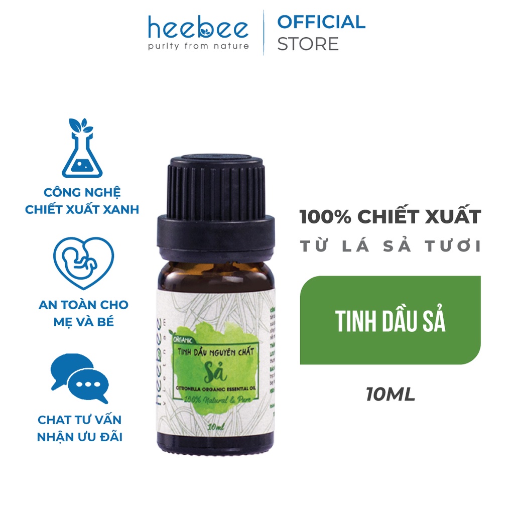 Tinh dầu Sả Heebee 100% thiên nhiên, nguyên chất 10ml