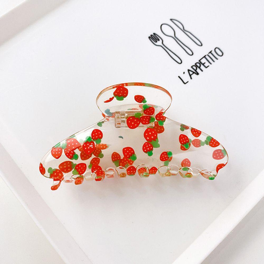 Kẹp Tóc Acrylic Trong Suốt Họa Tiết Trái Cây 15H Xinh Xắn Cho Nữ