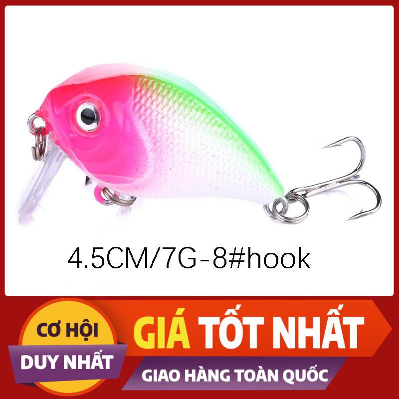 [ Xả Nhanh] Cá Voi Lưng Gù Siêu Nhạy Cá Dài 4,5cm nặng 7gam Siêu Nhạy Cá lóc, cá chuối, cá chim, cá rô, trắm, thiểu