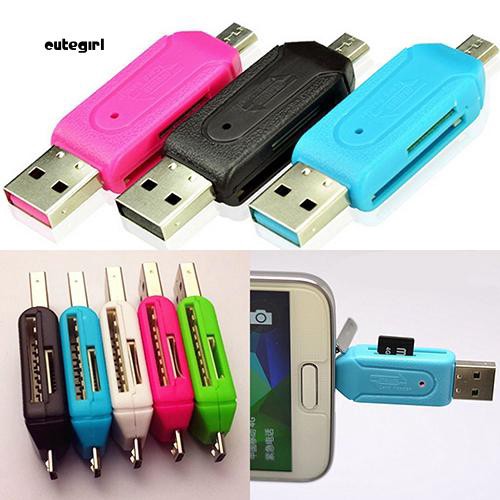 Đầu đọc thẻ nhớ 2 trong 1 cổng USB OTG cho điện thoại , máy tính