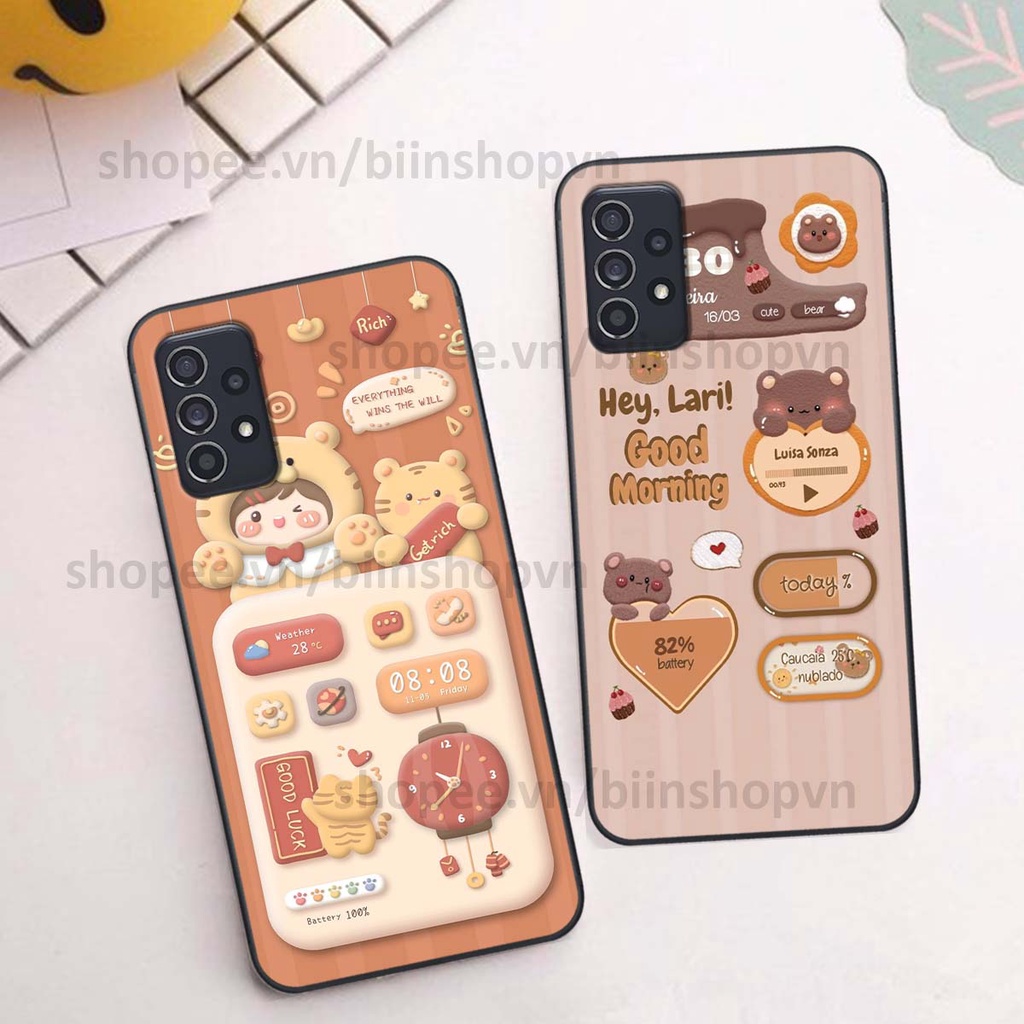 Ốp Samsung A32 / A52 / A72 in 3D icon gấu nổi siêu xinh, siêu đáng yêu, cá tính phong cách