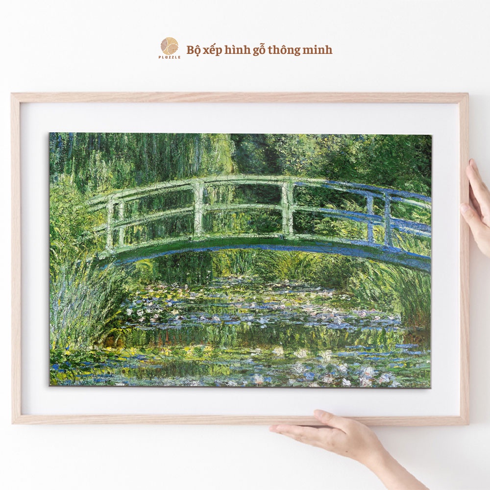 Bộ Xếp Hình Gỗ Thông Minh PLUZZLE hình 500 miếng - PZ244 - Water Lilies and Japanese Bridge | Không kèm khung tranh
