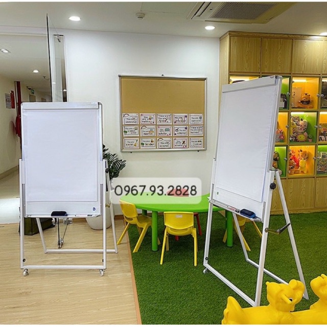 Bảng flipchart chân gấp - Bảng hội thảo kẹp giấy , KT : 60x1m ,tặng bút dạ,bông lau từ,nam châm ,giấy