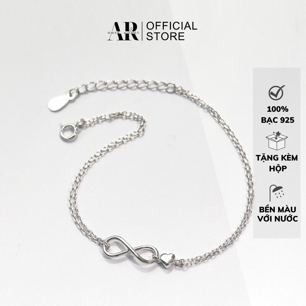 Vòng tay bạc AURA nữ lắc tay kiểu dáng vô cực đơn giản-AURASILVER-LT09