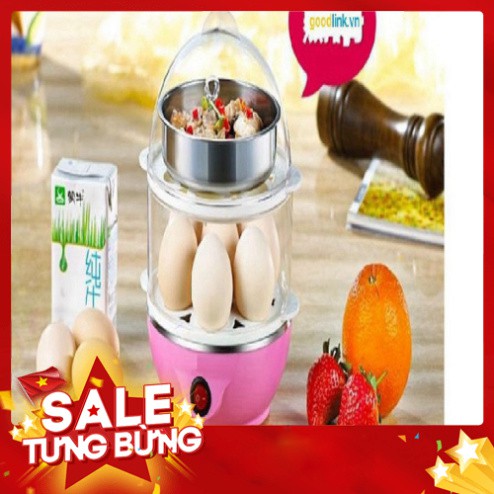 [FREE SHIP] 💥[BẢO HÀNH 12 THÁNG]💥Máy Luộc Trứng Và Hấp Thực Phẩm Egg Poacher 2 Tầng💥SIÊU HOT💥