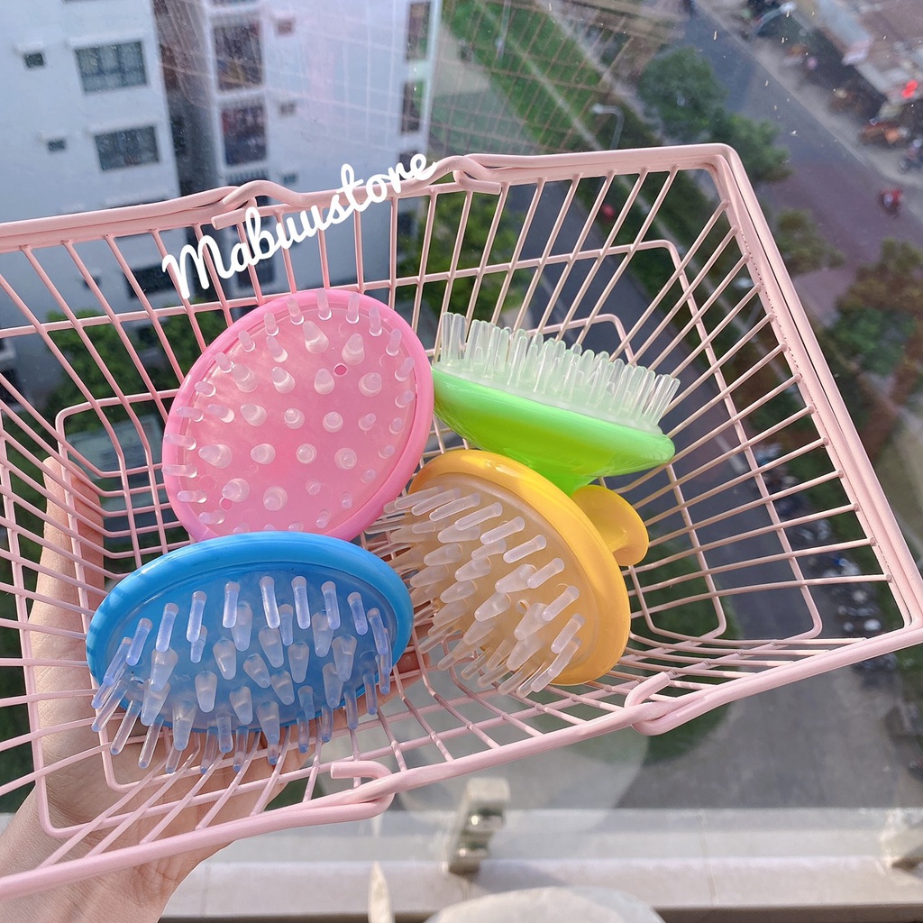 Lược Gội Đầu Gai Silicon, Mát Xa Da Đầu, Giảm Rụng Tóc - Màu Ngẫu Nhiên