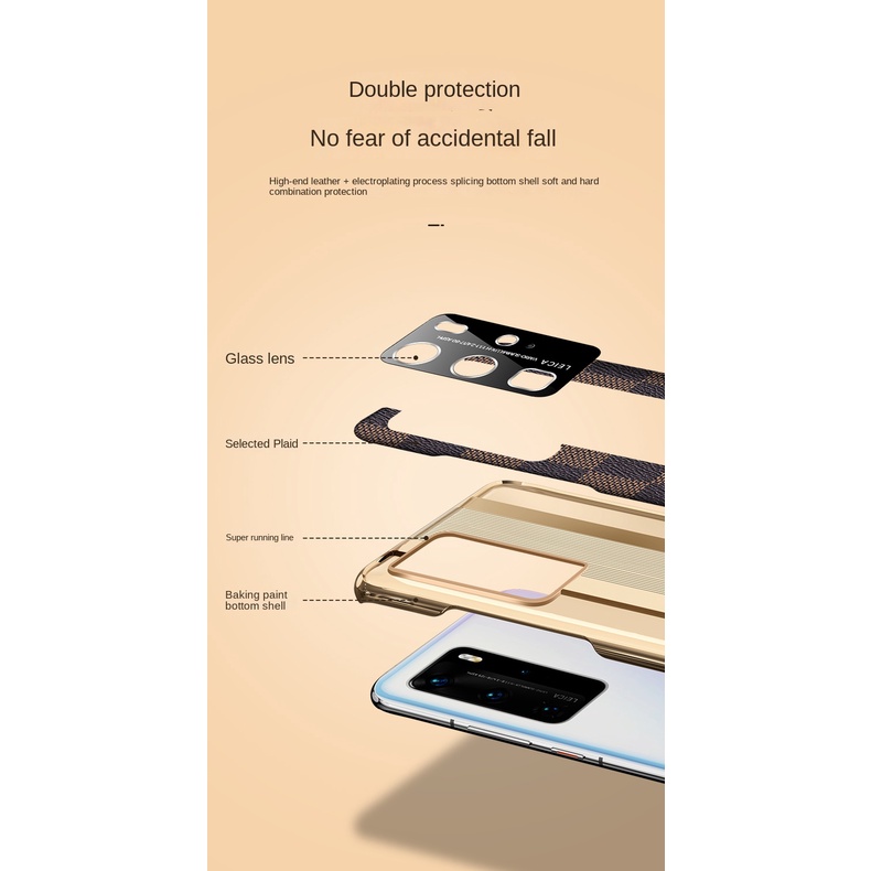 Ốp Điện Thoại Mặt Da Chống Sốc Cao Cấp Cho Huawei P40 Pro P40 Pro +