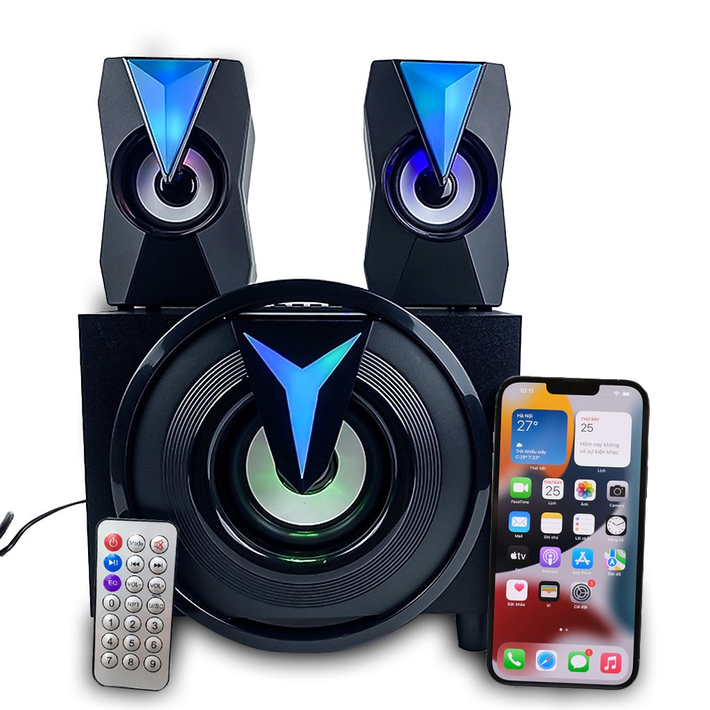Loa bluetooth vi tính máy tính để bàn bass mạnh, led đẹp cực chất có dây giá rẻ Vinetteam K10 -dc4611