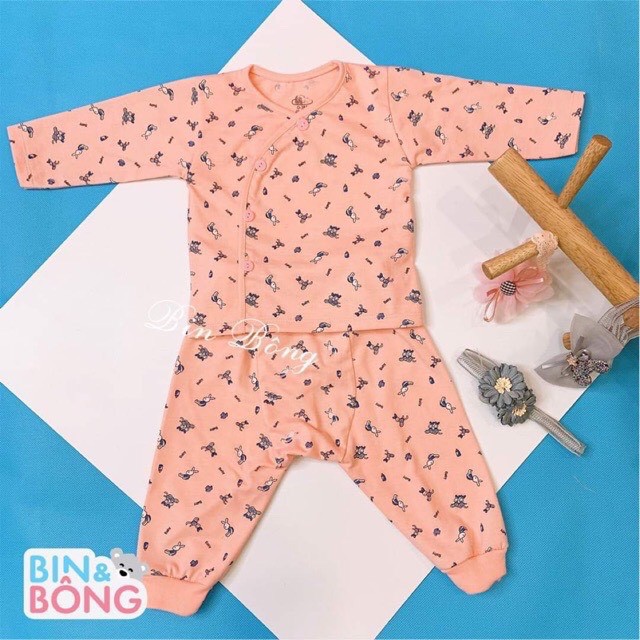Bộ Quần áo Unchi dài tay họa tiết nhiều màu cho bé