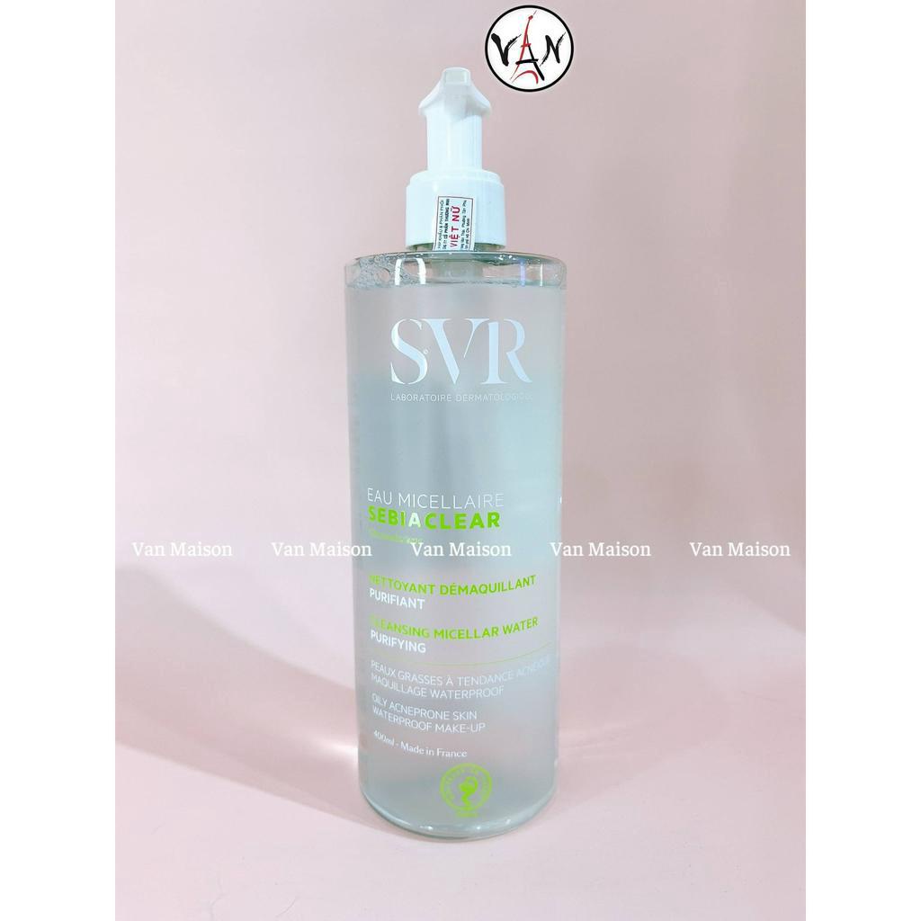 Nước tẩy trang svr sebiaclear eau micellaire giúp làm sạch sâu loại bỏ dầu nhờn 75ml , 400ml