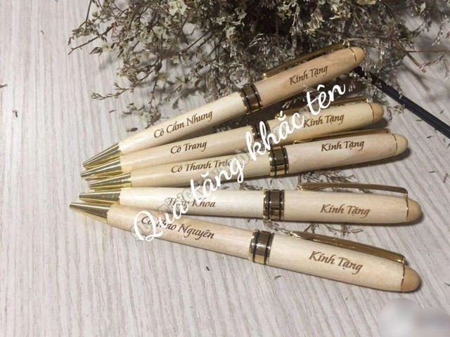 [Free Khắc Tên] Quà tặng Bút Gỗ cao cấp