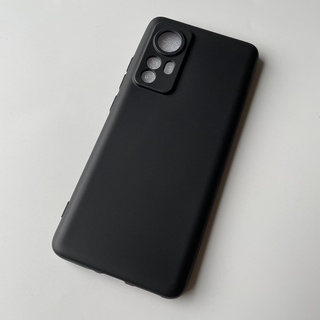 Ốp lưng silicon đen nhám cho Xiaomi Mi 12/ 12X không bám vân tay, khoét riêng từng mắt camera.