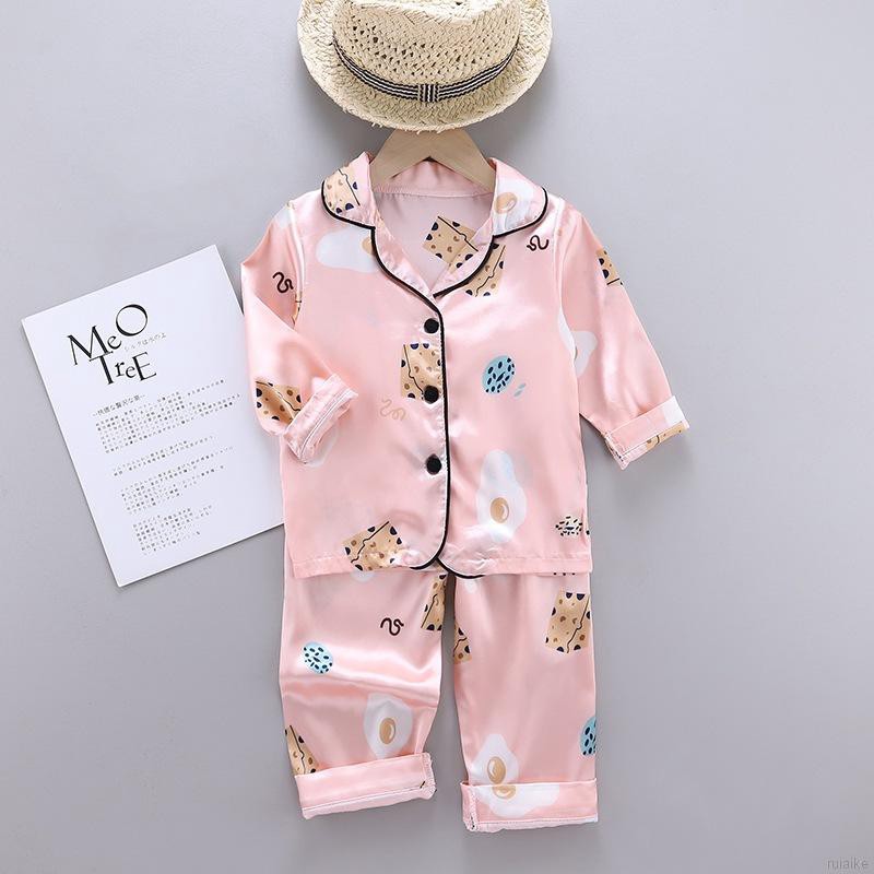 Bộ Đồ Ngủ Pijama Dài Tay Vải Phi Bóng Cho Bé Từ 1-6 Tuổi