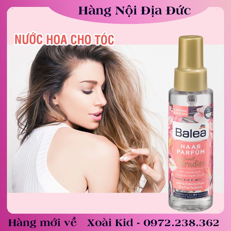 Bộ Kem làm phồng tóc, dầu dưỡng tóc, bột phồng tóc, xịt nước hoa tóc Balea của Đức- Date mới Đủ Bill